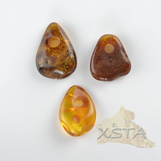 Genuine Baltic amber pendants 3 pcs